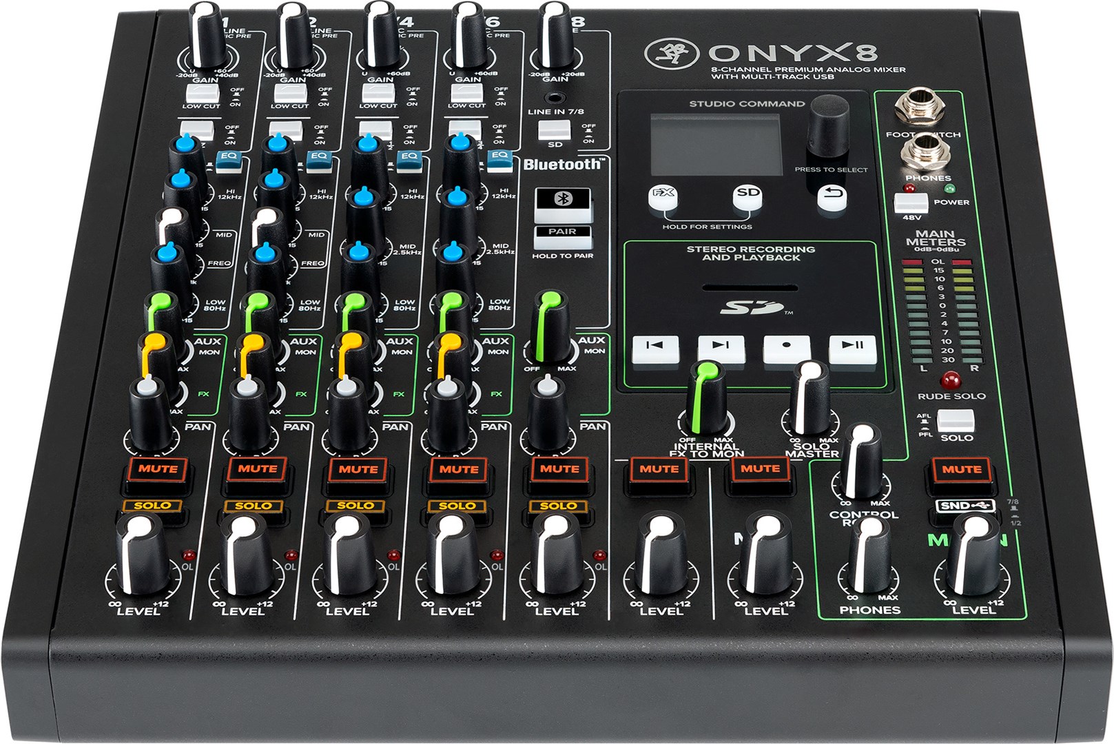 Audio mikser MACKIE Onyx8 (8 kanala, 24-bit/96kHz USB, Bluetooth, FX)-1