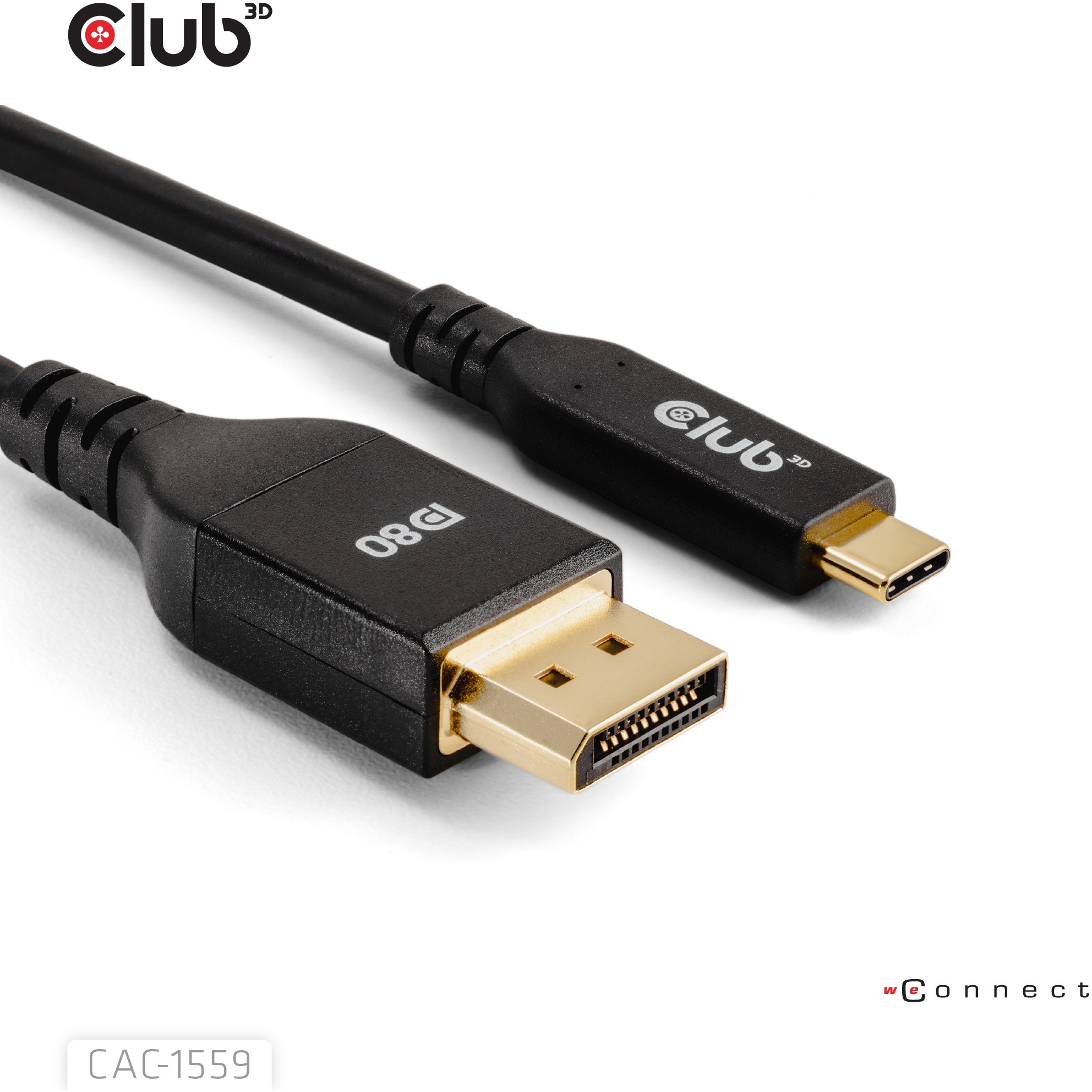 Kabel CLUB 3D USB Type C to DP 2.1 Bi-Directional VESA DP80 Certified M/M 1m-3