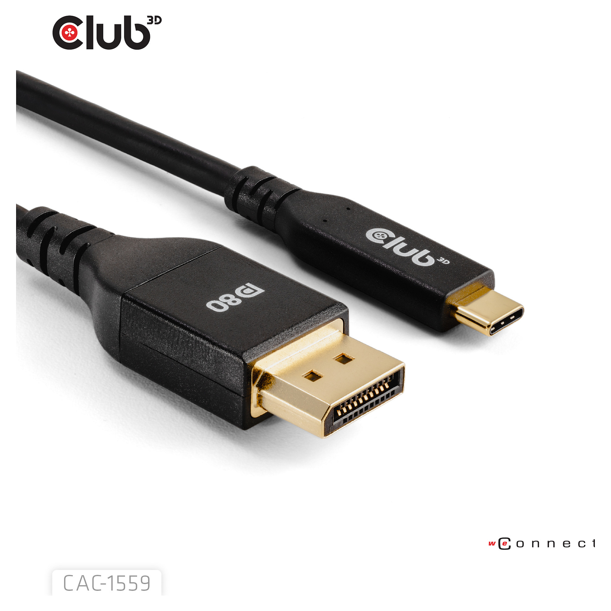 Kabel CLUB 3D USB Type C to DP 2.1 Bi-Directional VESA DP80 Certified M/M 1m-8