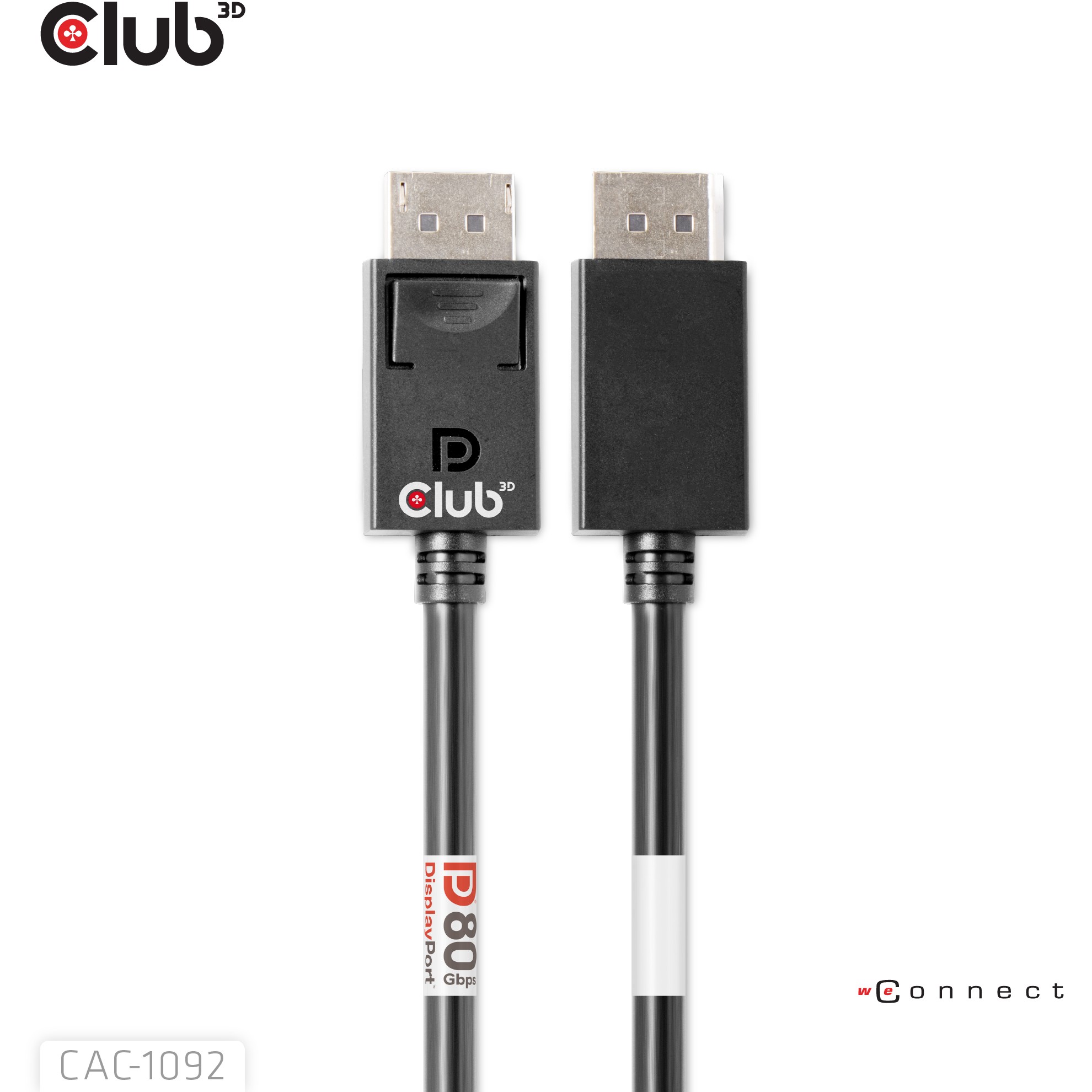 Kabel CLUB 3D DisplayPort™ 2.1 Bi-Directional VESA DP80 Certified 4K240Hz, 8K60Hz ili 10K60Hz M/M 1.6m/5.25ft-6