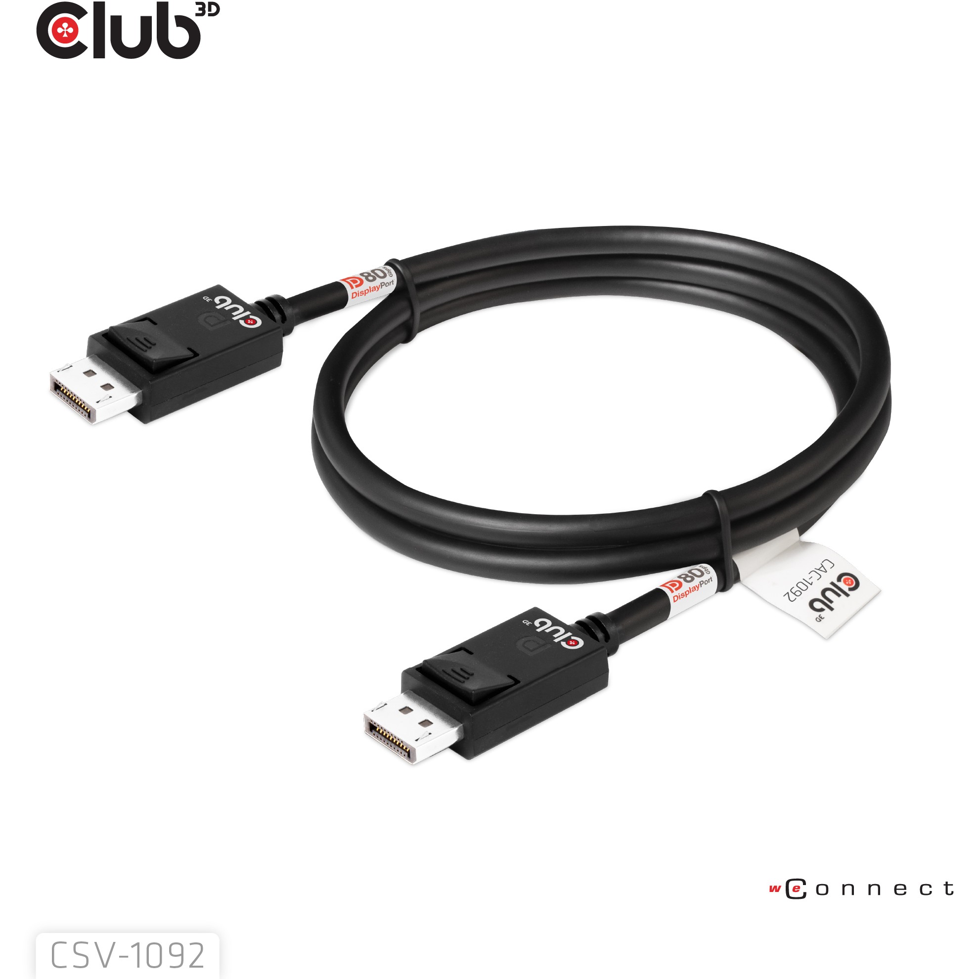 Kabel CLUB 3D DisplayPort™ 2.1 Bi-Directional VESA DP80 Certified 4K240Hz, 8K60Hz ili 10K60Hz M/M 1.6m/5.25ft-7