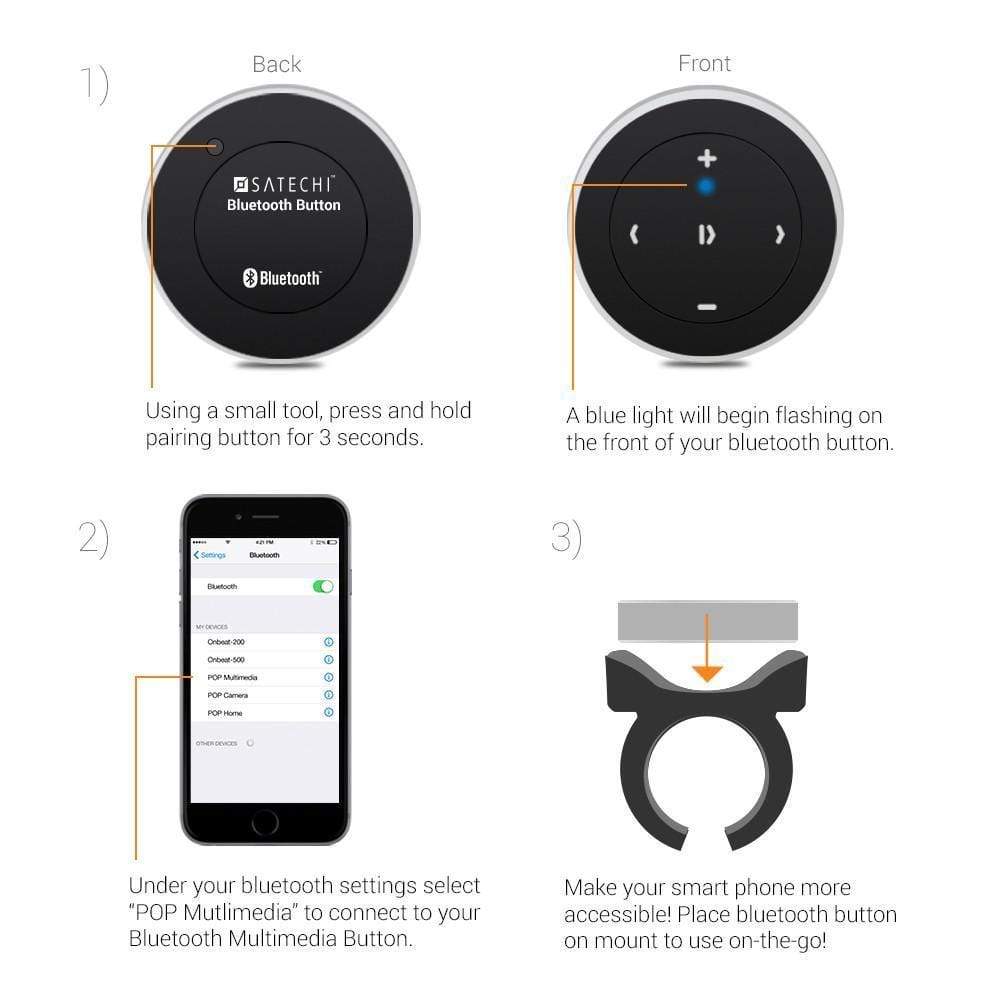 GUMB SATECHI BLUETOOTH MEDIA BUTTON - SILVER-8