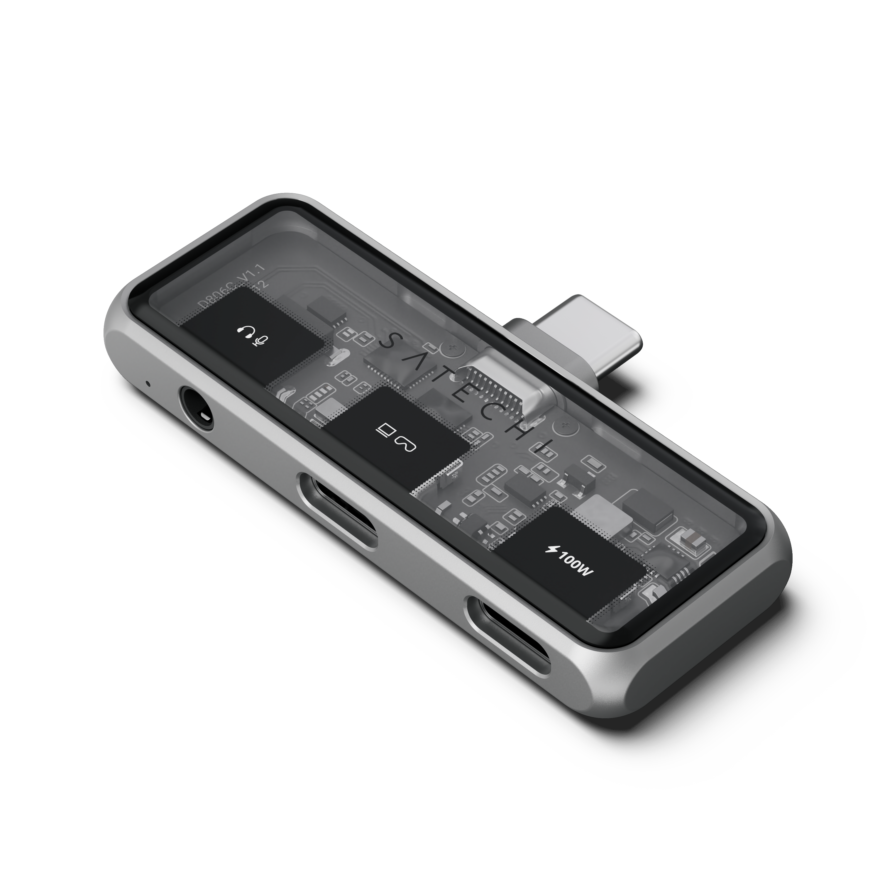 SATECHI Mobile XR Hub s dvostrukim USB-C i Audio - Space Gray-0