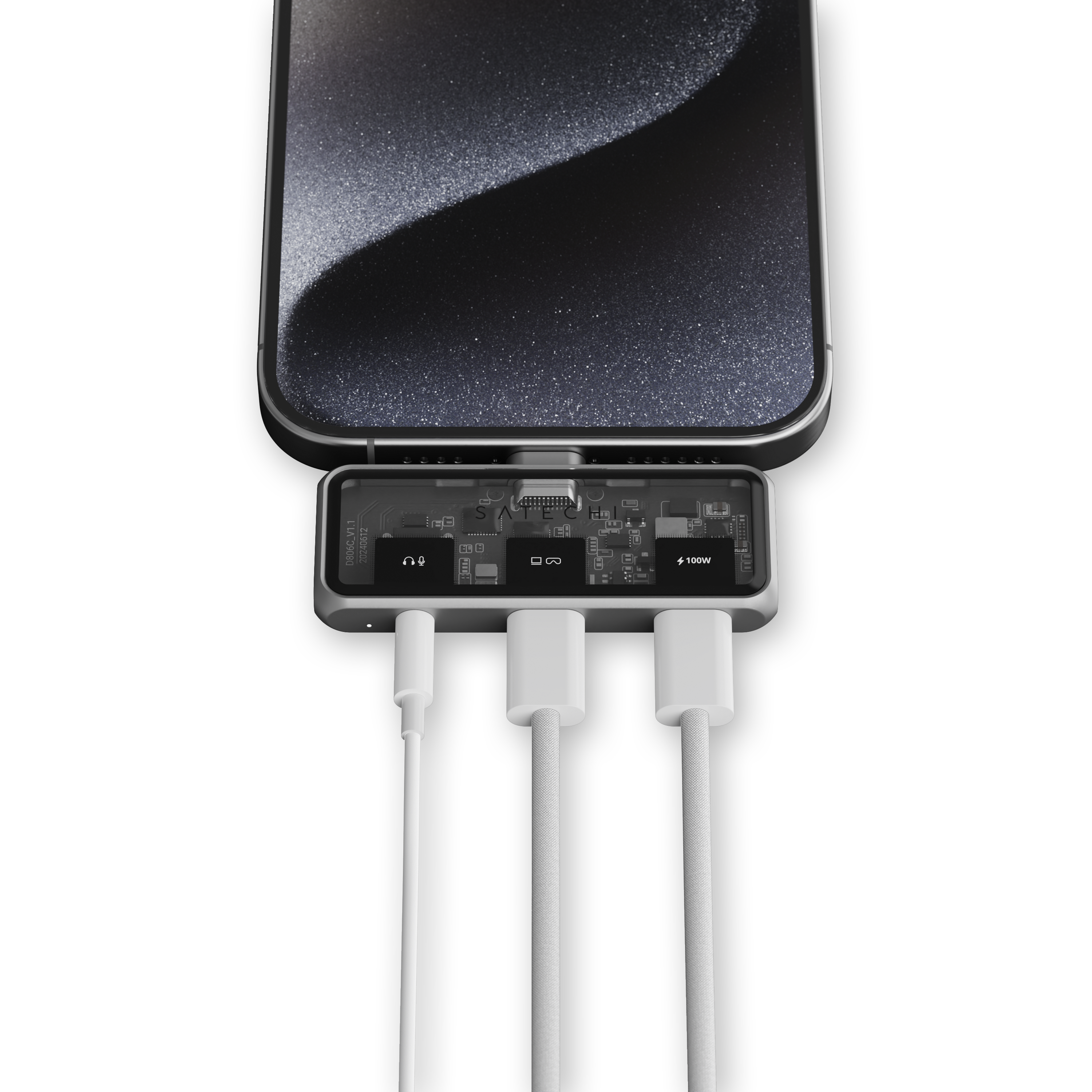 SATECHI Mobile XR Hub s dvostrukim USB-C i Audio - Space Gray-10
