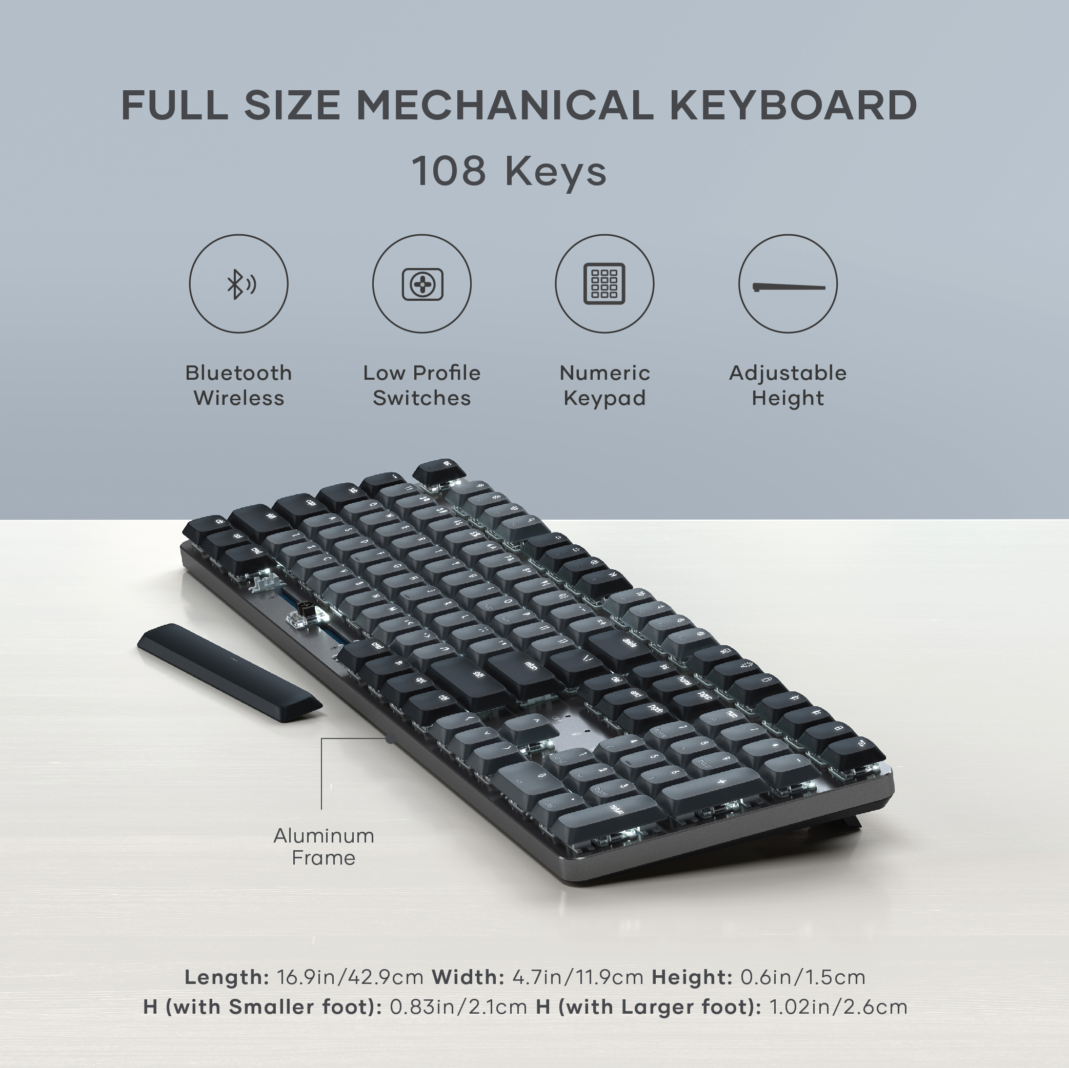 Tipkovnica SATECHI SM3 Slim Mechanical Backlit Bluetooth (Tamna) - US-9