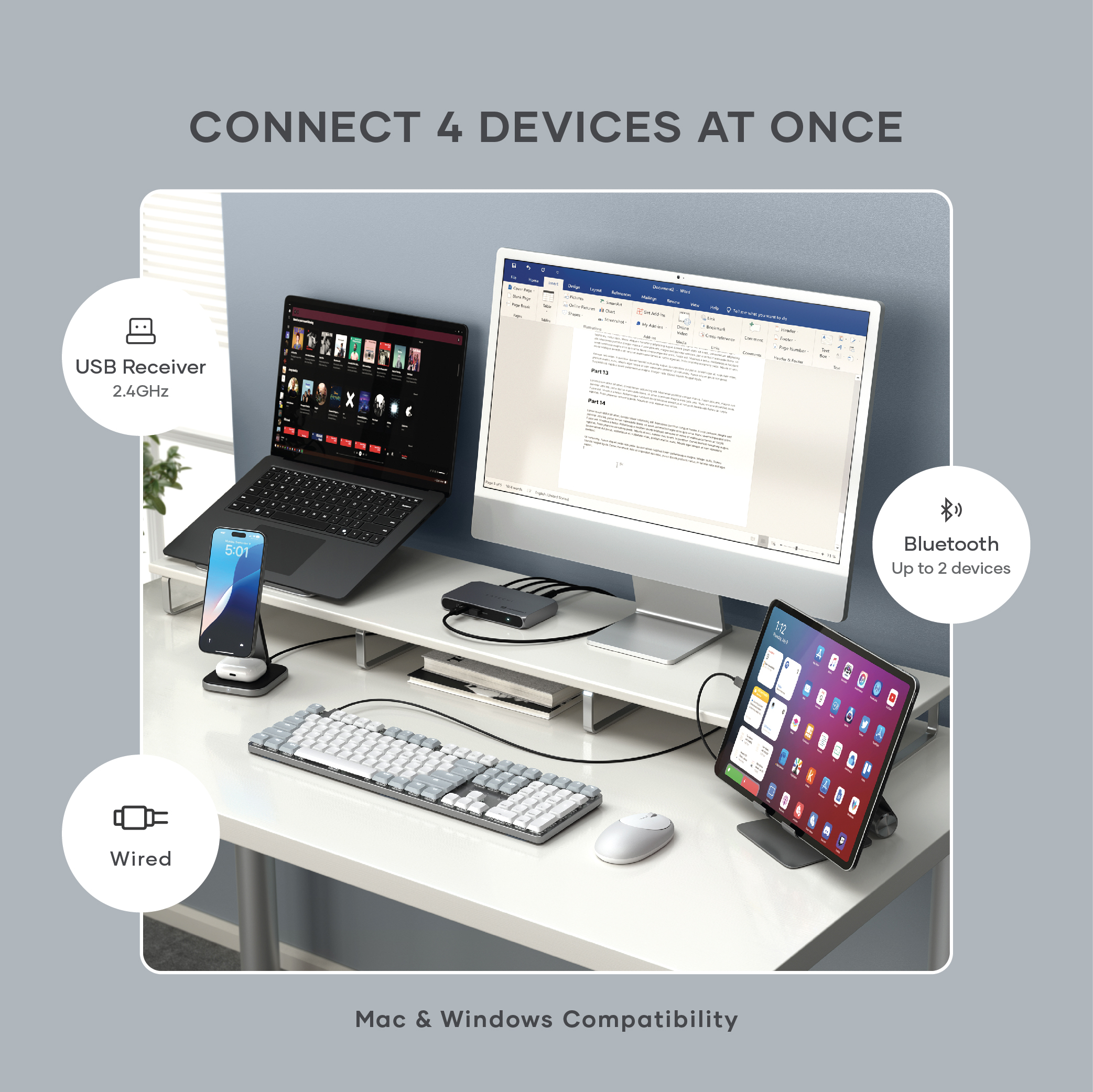 Tipkovnica SATECHI SM3 Slim Mechanical Backlit Bluetooth (Svijetla) - US - Svijetla-6