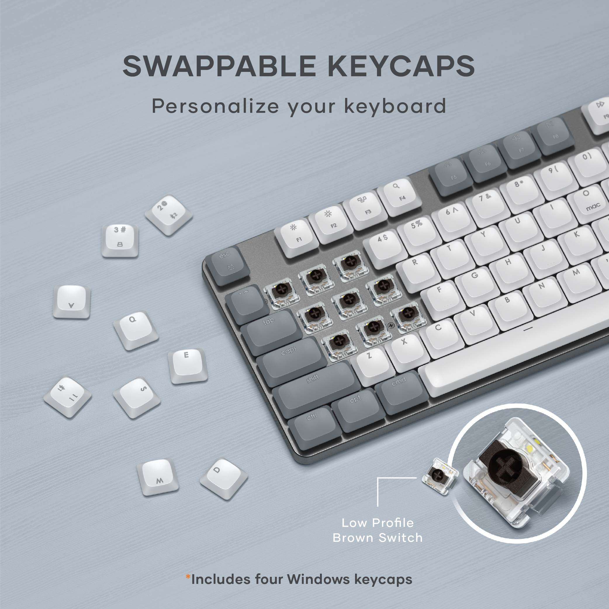 Tipkovnica SATECHI SM3 Slim Mechanical Backlit Bluetooth (Svijetla) - US - Svijetla-8