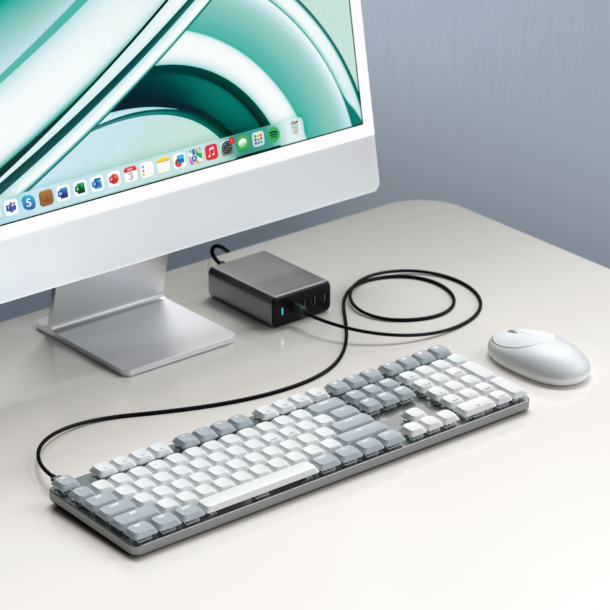 Tipkovnica SATECHI SM3 Slim Mechanical Backlit Bluetooth (Svijetla) - US - Svijetla-4