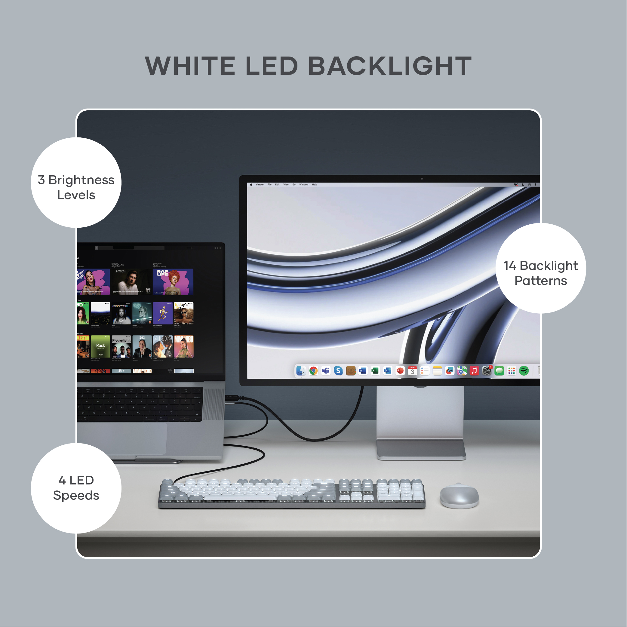 Tipkovnica SATECHI SM3 Slim Mechanical Backlit Bluetooth (Svijetla) - US - Svijetla-7