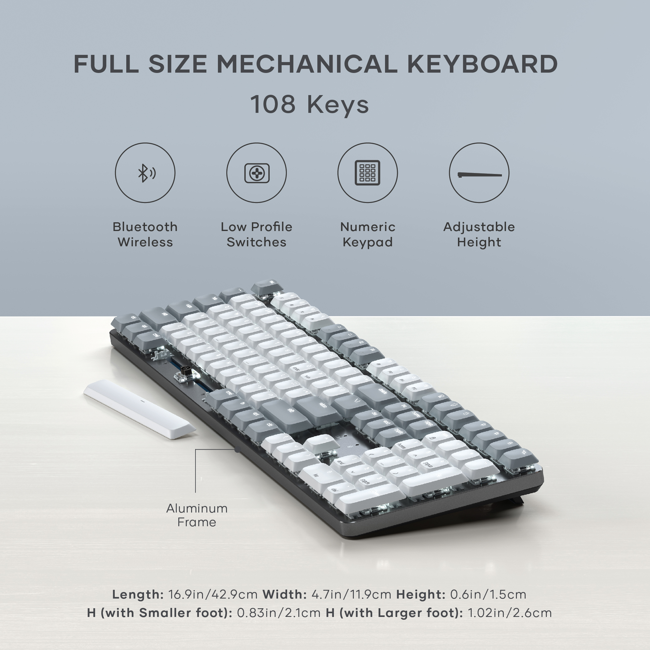 Tipkovnica SATECHI SM3 Slim Mechanical Backlit Bluetooth (Svijetla) - US - Svijetla-3