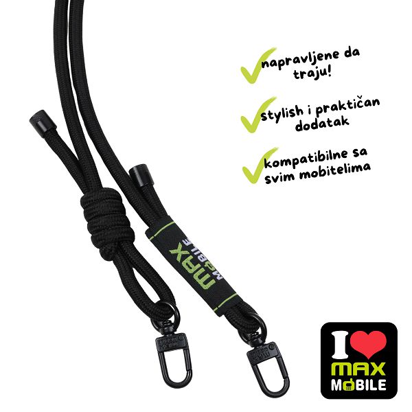 MAXMOBILE VEZICA ZA MOBITEL 6mm Crna-2