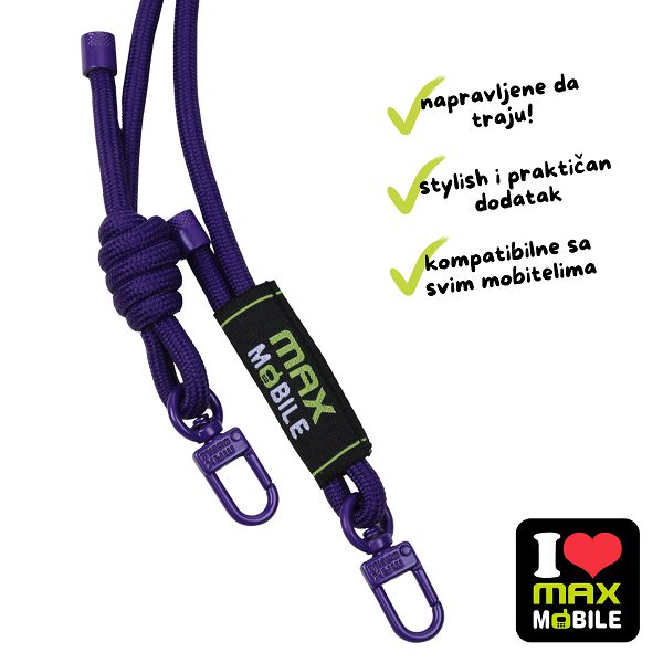 MAXMOBILE VEZICA ZA MOBITEL 6mm Ljubičasta-2