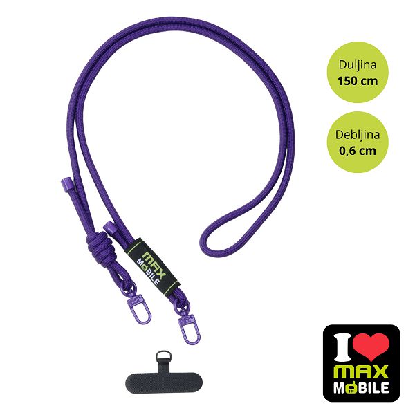 MAXMOBILE VEZICA ZA MOBITEL 6mm Ljubičasta