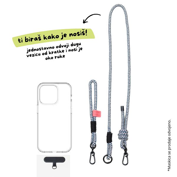 MAXMOBILE VEZICA ZA MOBITEL 8mm,2u1,Hand Made,Sivo-Rozo-1