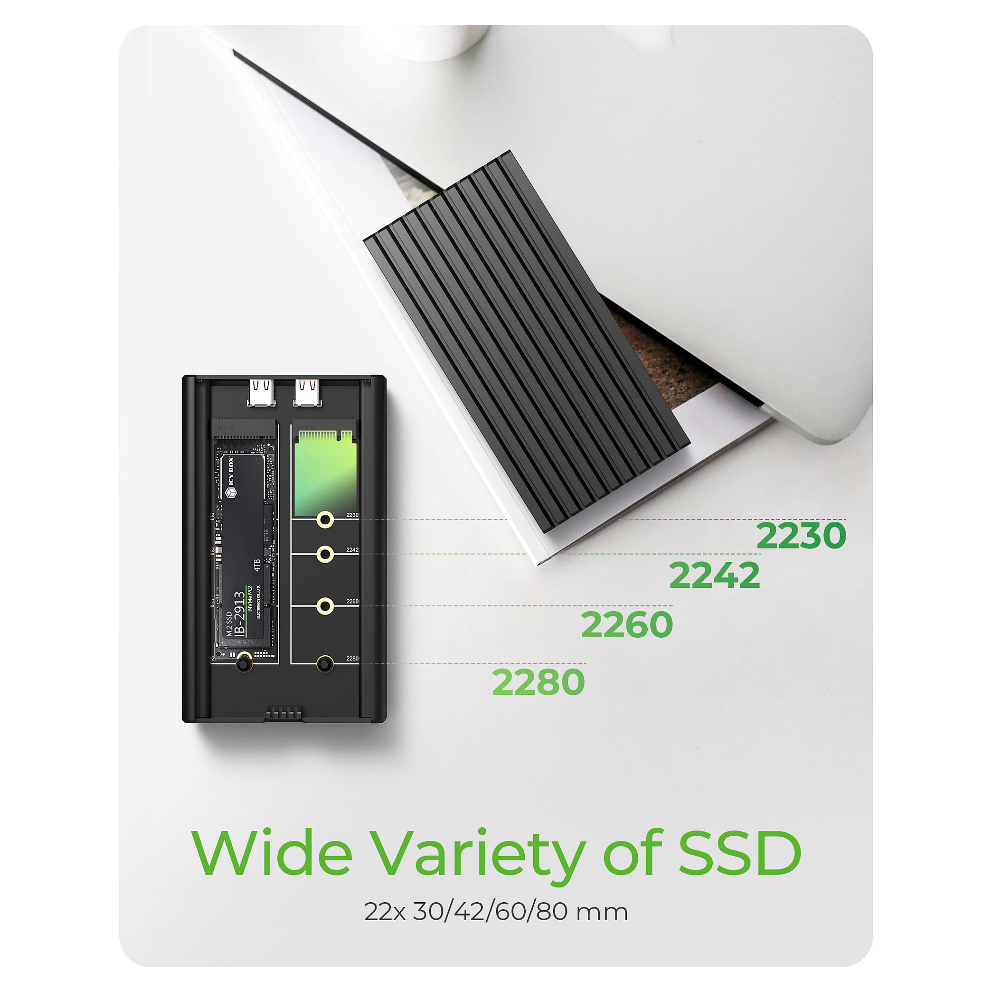 HDD ICY BOX Dock M.2 2x NVMe SSD-12