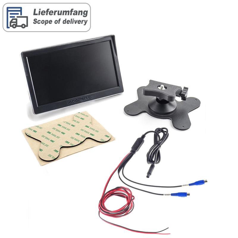 Monitor AMPIRE 7" AHD/CVBS 2 input (7” TFT LCD, 60Hz, 800 x 480 WVGA) crna-6