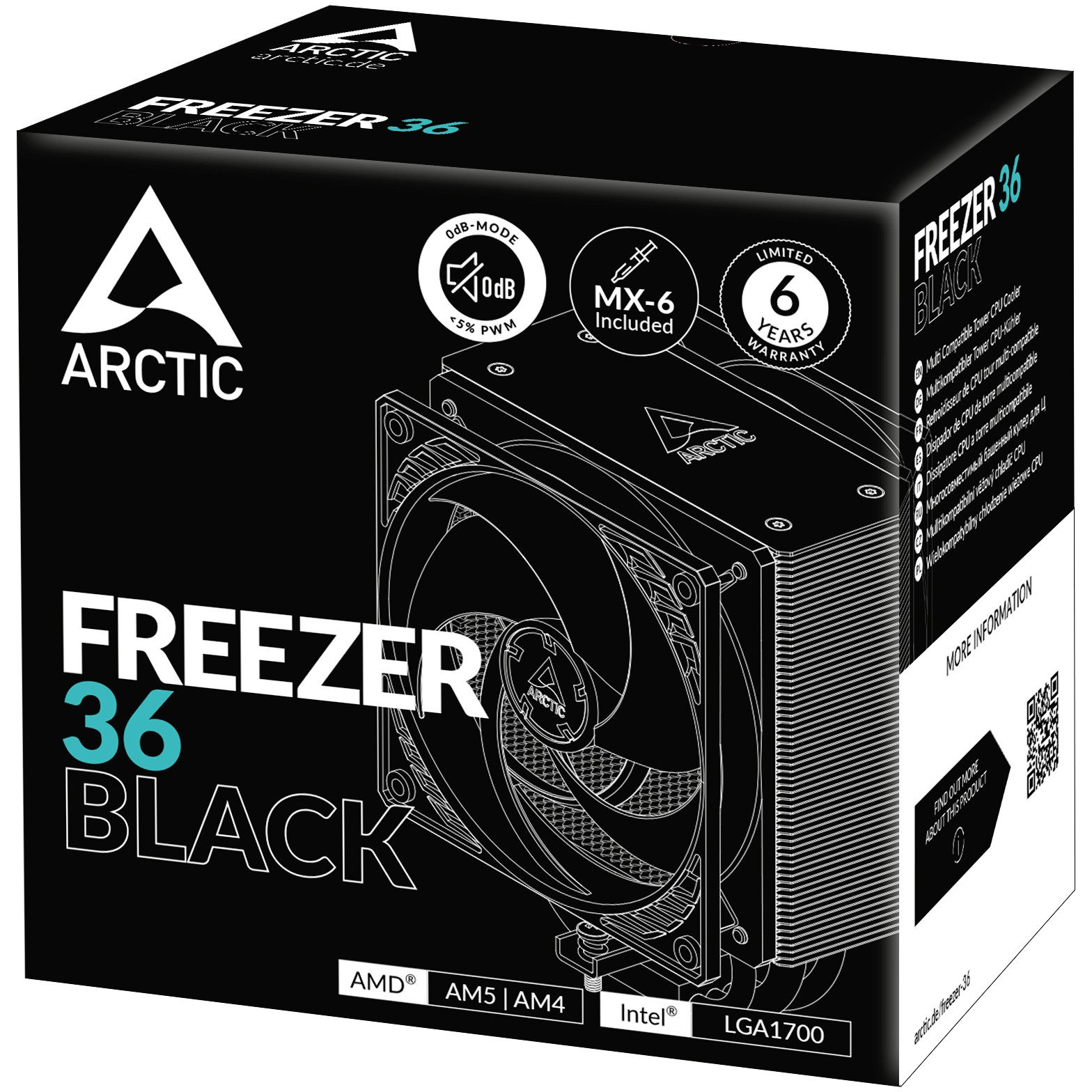 Hladnjak za procesor ARCTIC Freezer 36 (2x120 mm ventilatori, 4 heatpipes, termalna pasta MX-6, REACH/RoHS/UKCA kompatibilan)-18