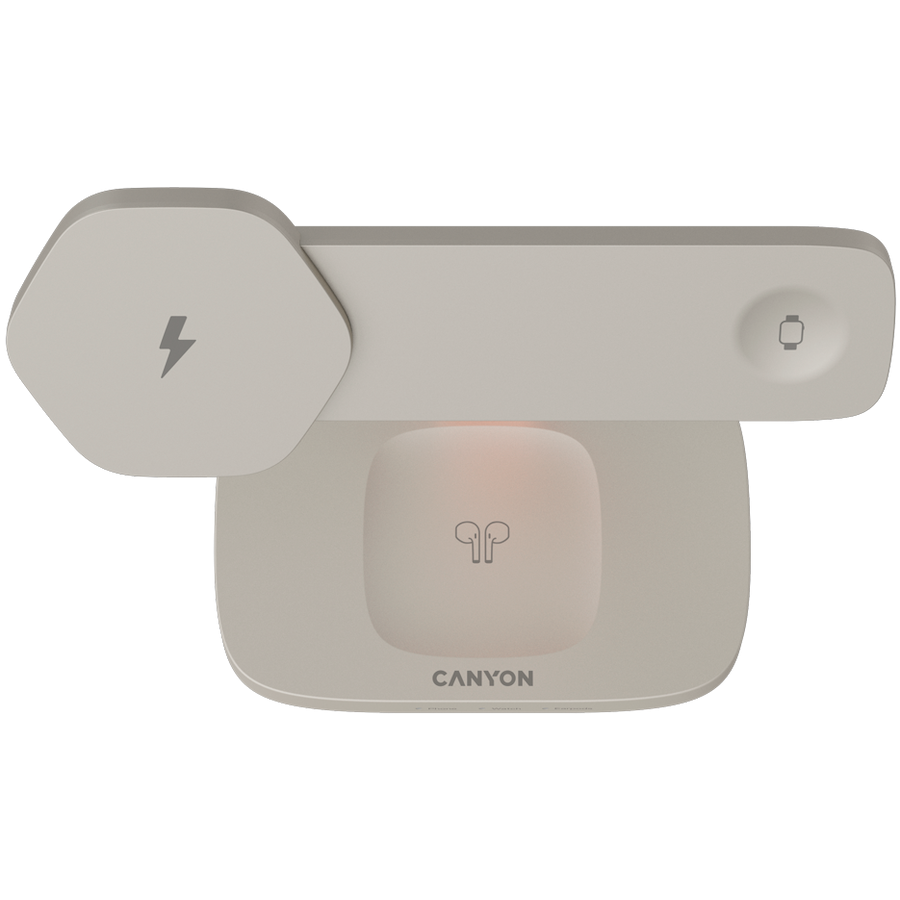 Punjač CANYON CNS-WCS310LGOR (3in1, bežični, svijetlo siva/narančasta)-2