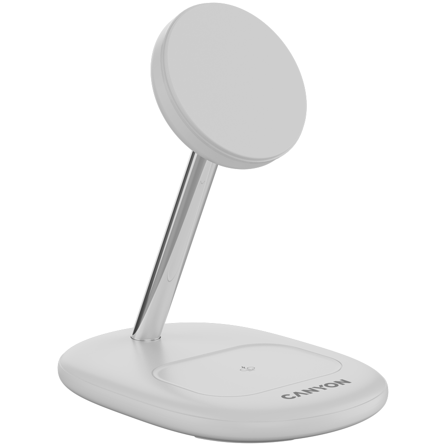 Bežični punjač CANYON CNS-WCS205W (15W, Qi2, 2u1, bijeli)-2