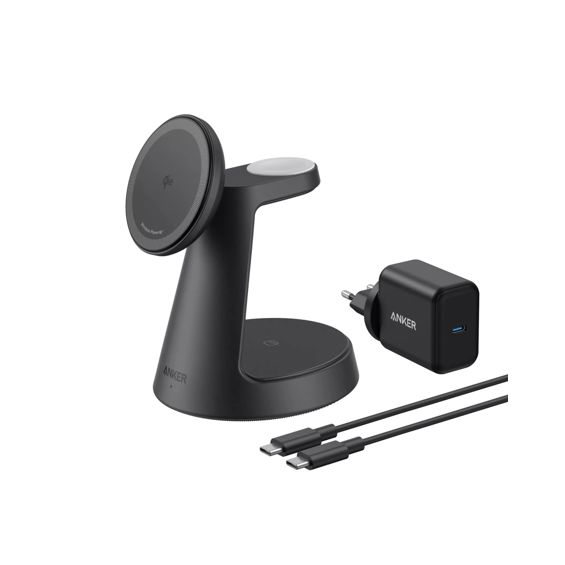 Bežični punjač ANKER MagGo 3-u-1 Dock Stand (Qi2 15 W, za iPhone, Apple Watch i AirPods, crni)-11