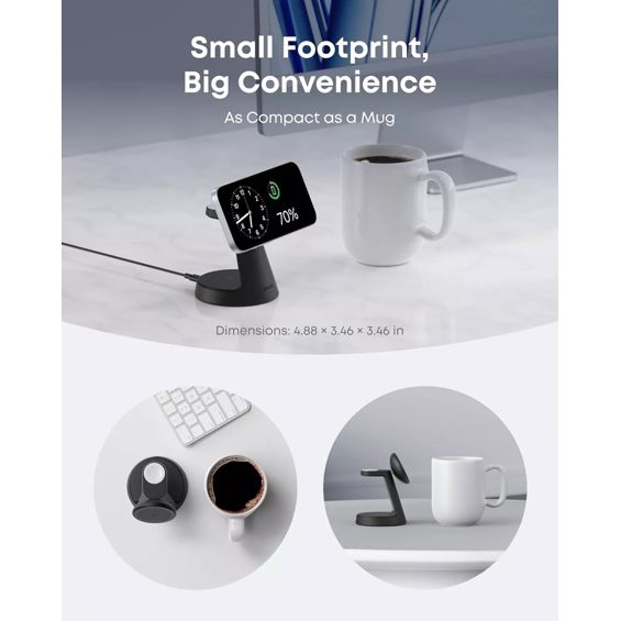 Bežični punjač ANKER MagGo 3-u-1 Dock Stand (Qi2 15 W, za iPhone, Apple Watch i AirPods, crni)-13