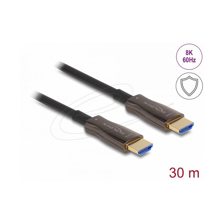 Aktivni optički HDMI kabel DELOCK 86031 (30m, 8K 60Hz, 48 Gbps, metalni oklop)
