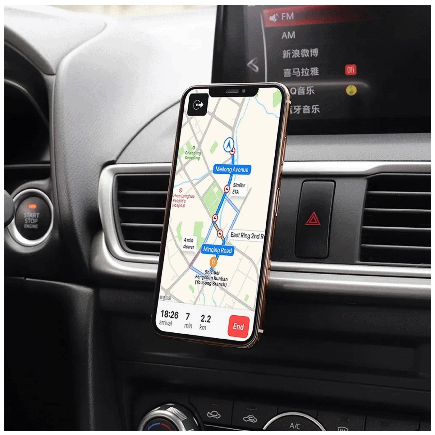 hoco. Držač za mobilne uređaje, magnetni, Alu tijelo - CA47 Metal Black-3