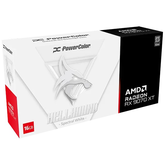 Grafička kartica PowerColor Hellhound Radeon RX 9070 XT Spectral White AMD 16 GB GDDR6-5