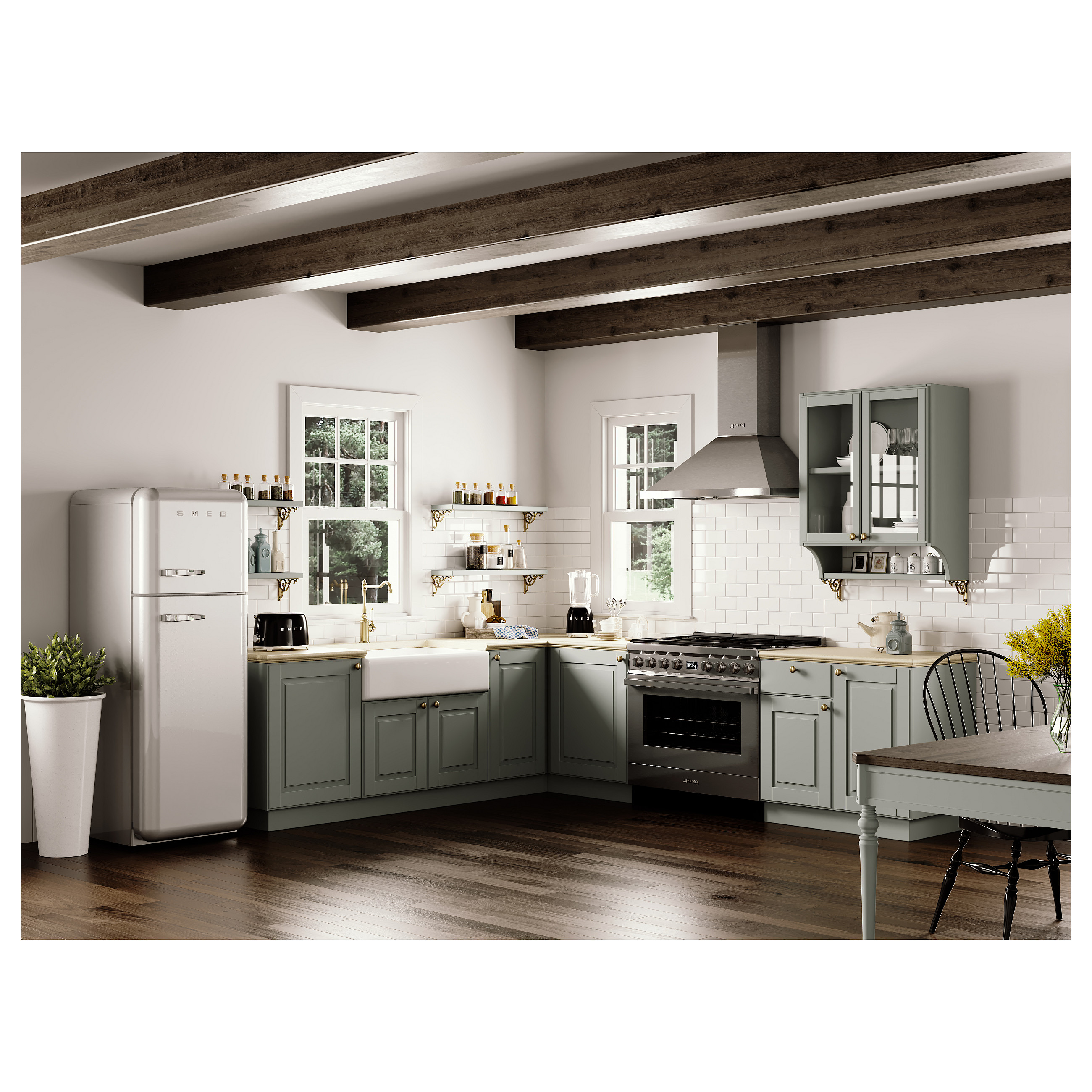 Toster SMEG TSF01BLEU (50's Style, 2 utora, crni)-2