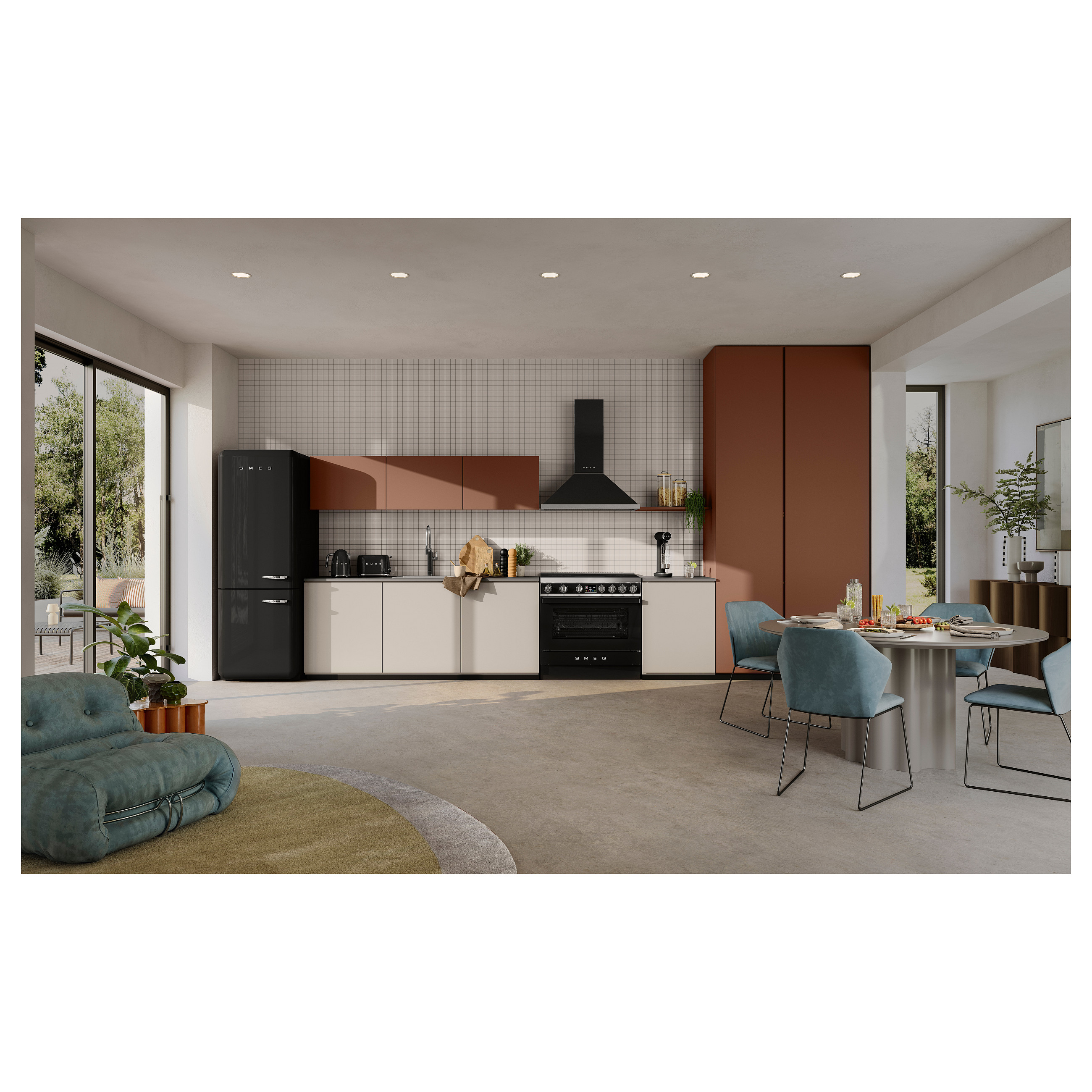 Toster SMEG TSF01BLEU (50's Style, 2 utora, crni)-19