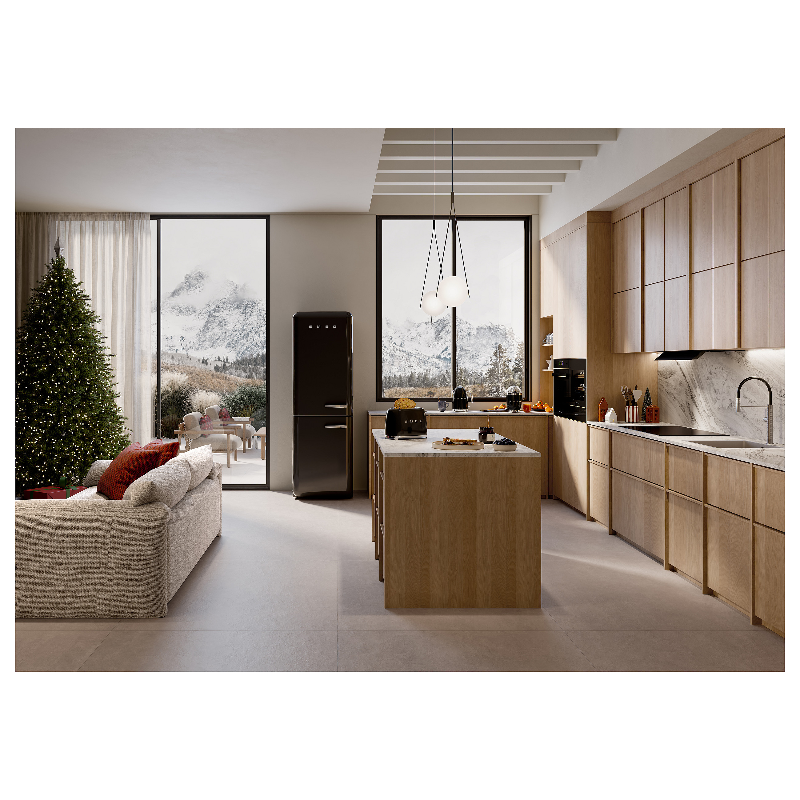 Toster SMEG TSF01BLEU (50's Style, 2 utora, crni)-13