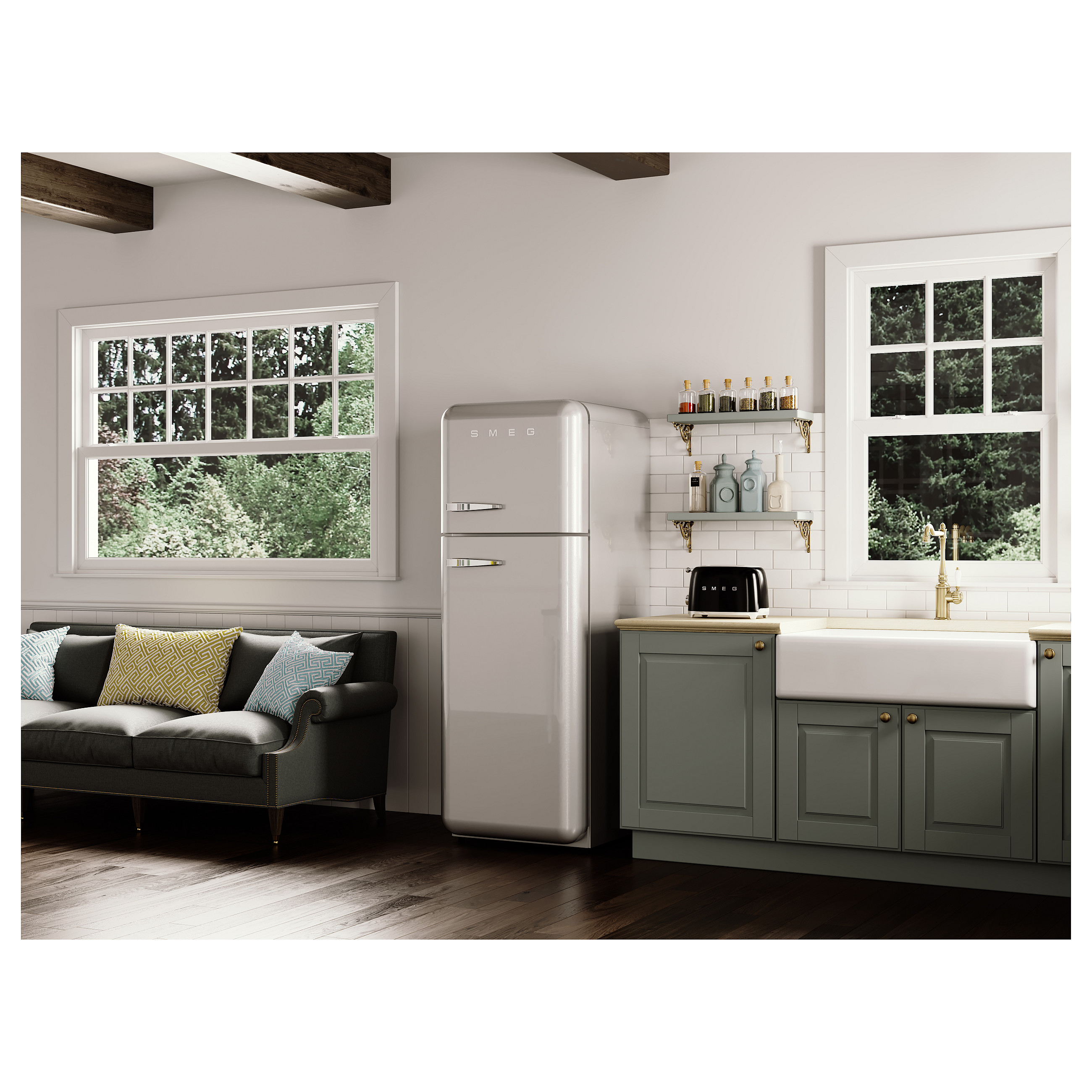 Toster SMEG TSF01BLEU (50's Style, 2 utora, crni)-18