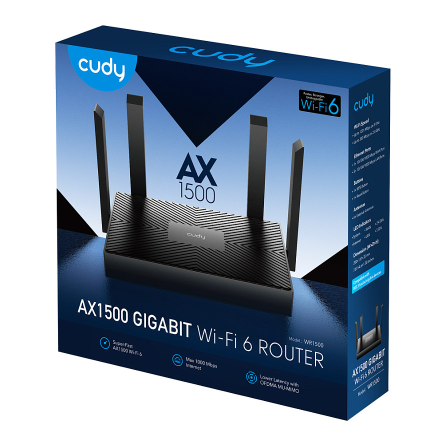 Router CUDY WR1500 bežični Gigabit Ethernet Dual-band (2.4 GHz / 5 GHz) Crna-4