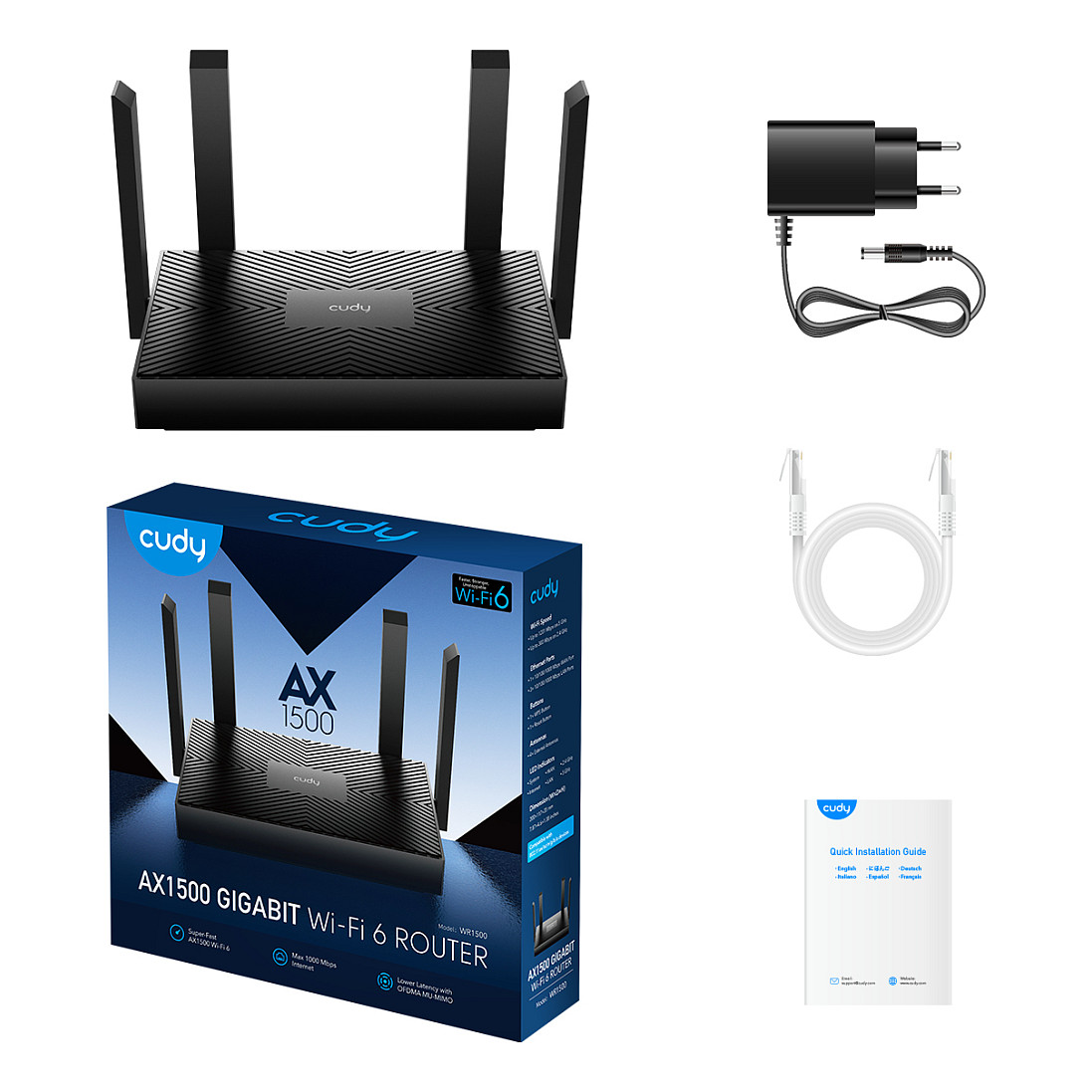Router CUDY WR1500 bežični Gigabit Ethernet Dual-band (2.4 GHz / 5 GHz) Crna-5