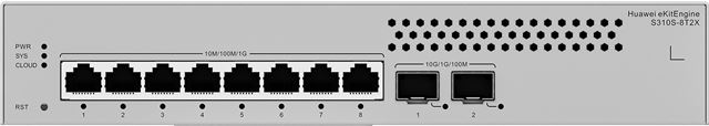 Switch HUAWEI eKit L2+ S310S-8T2X (8 x 10/100/1000BASE-T ports, 2 x 10GE SFP+ ports, ugrađeno AC napajanje)