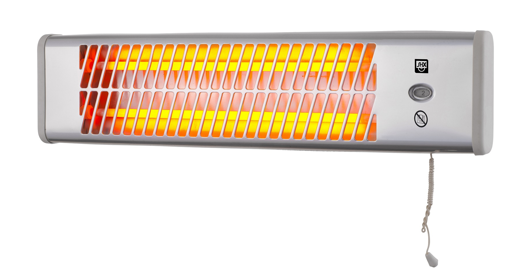 Grijač SHE Wall-mounted radiant heater 1200 W (1200 W, quartz heating element, IP24, silver)-1