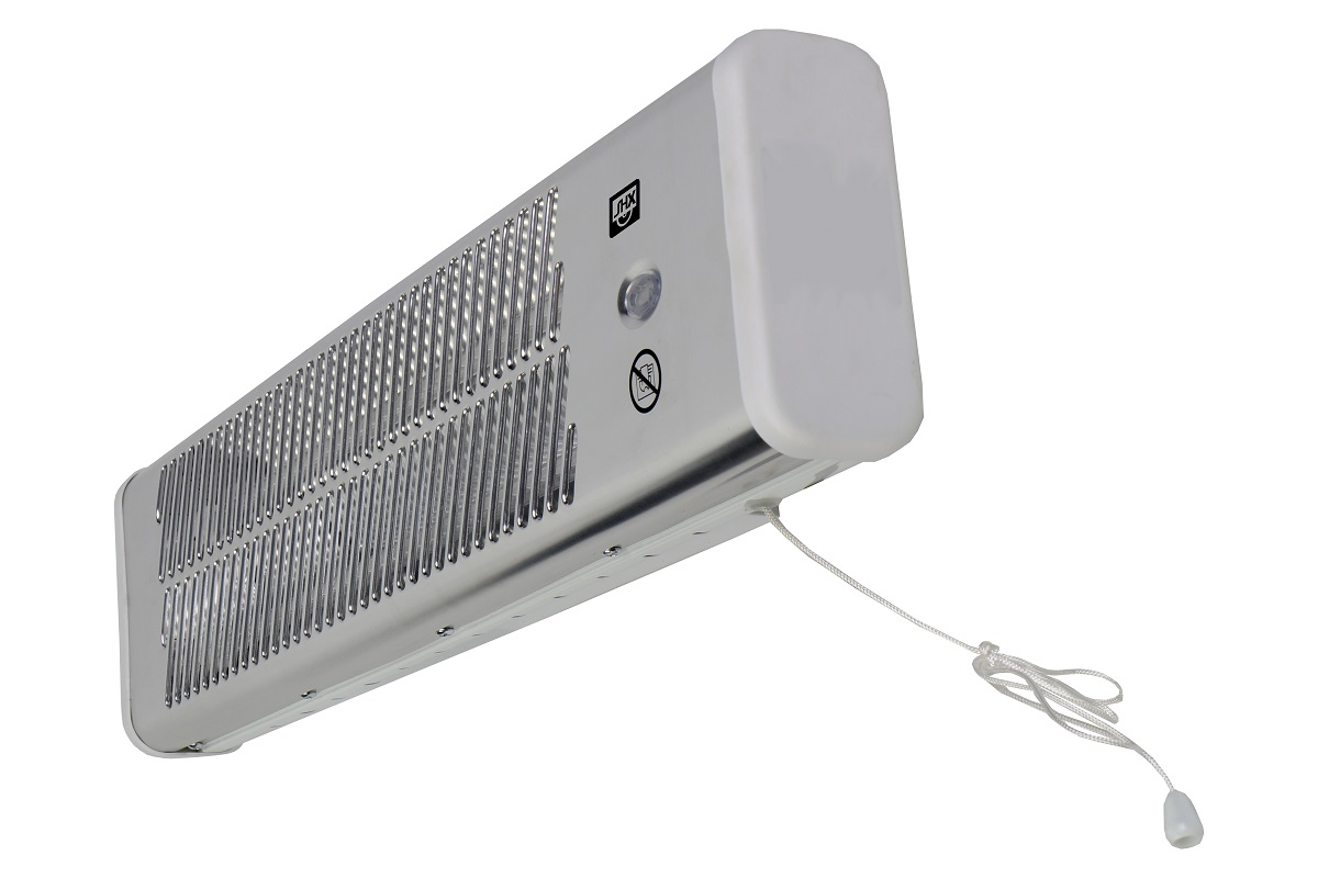 Grijač SHE Wall-mounted radiant heater 1200 W (1200 W, quartz heating element, IP24, silver)-0