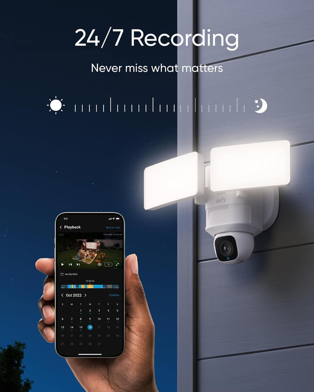 Vanjska Wi-Fi kamera ANKER Eufy Security Floodlight E30 (360° kontrola, AI detekcija i automatsko praćenje, 2K HD rezolucija, Wi-Fi pojačivač signala, 24/7 snimanje)-5