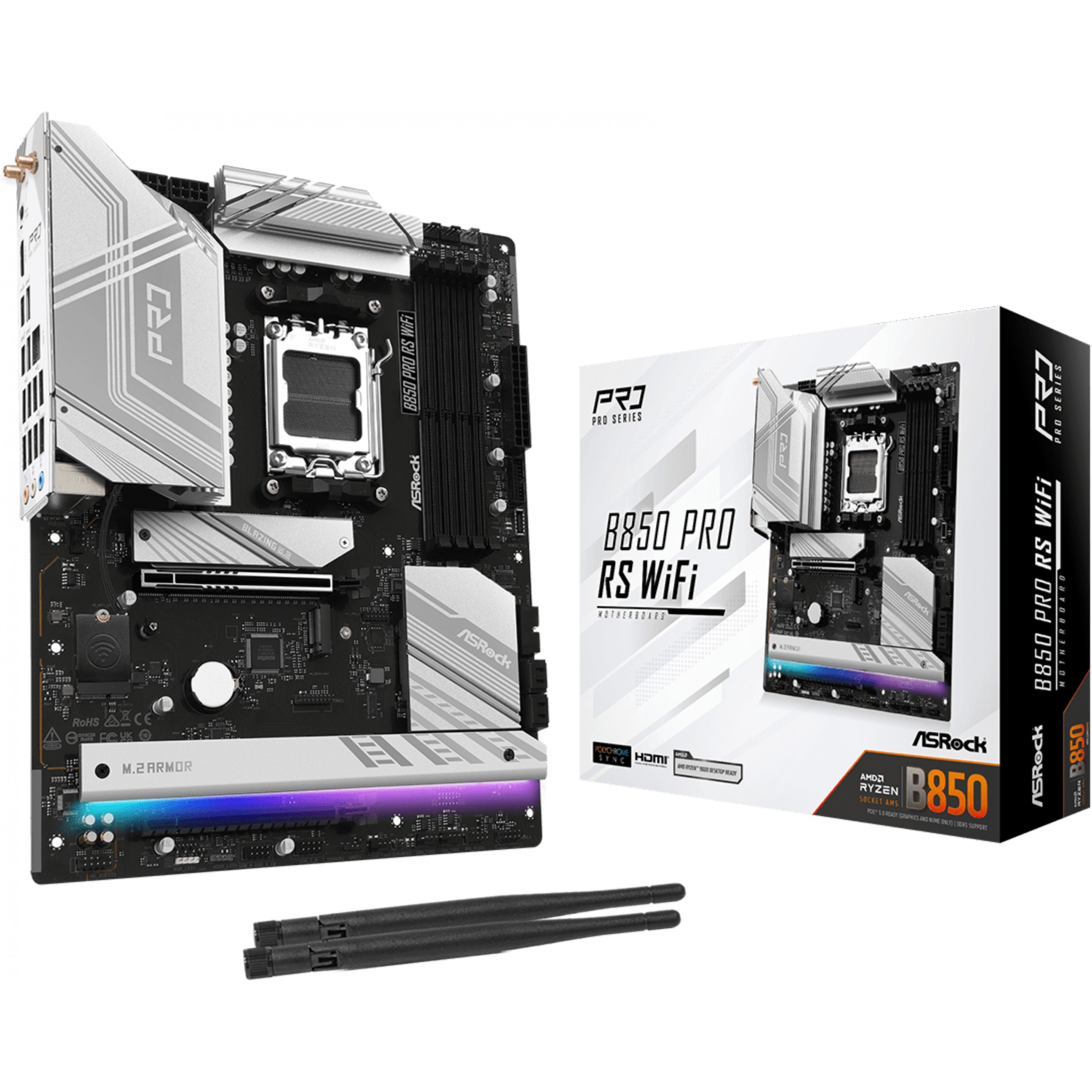 Matična ploča ASROCK B850 Pro RS WiFi (AMD B850, Socket AM5, ATX, WiFi)
