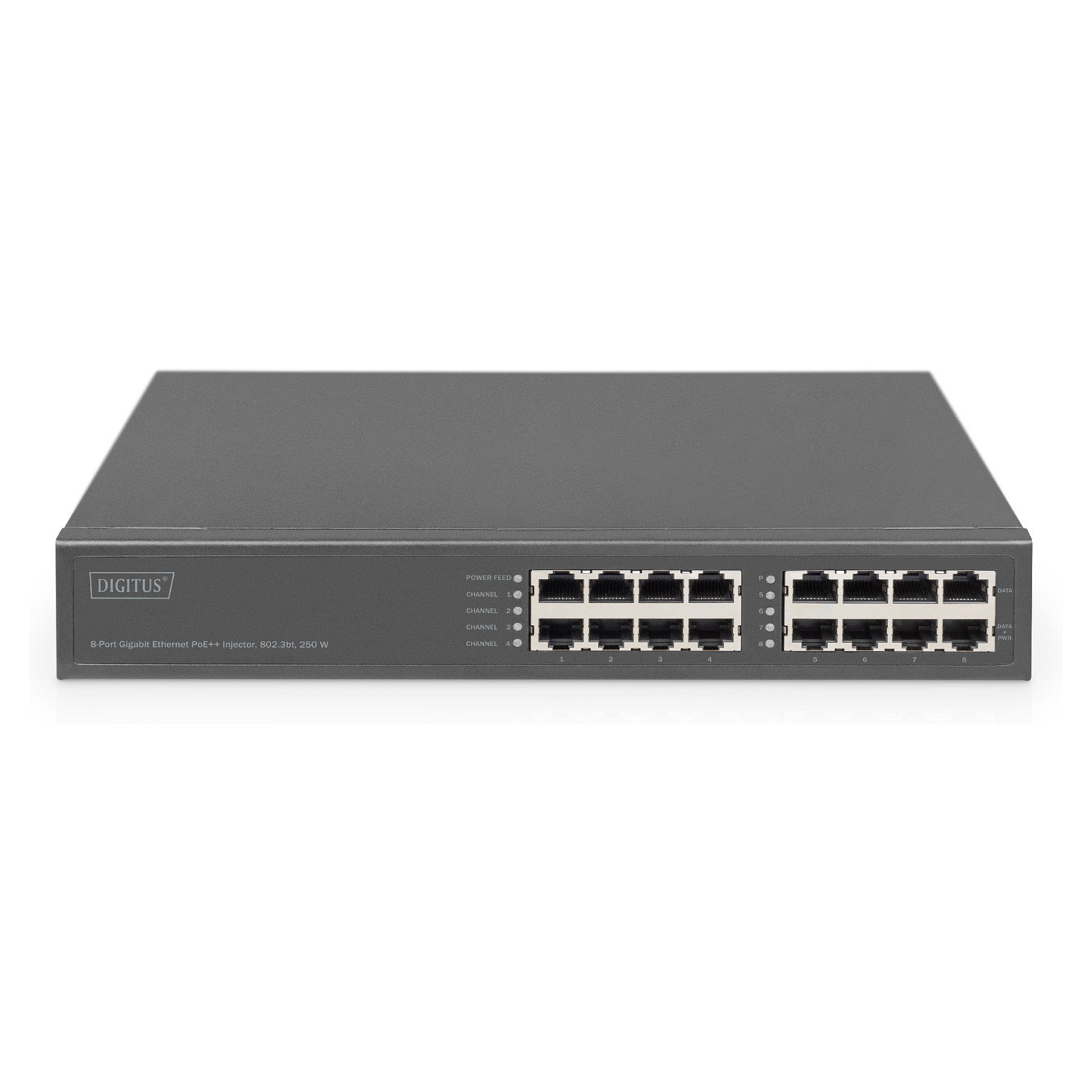 Switch DIGITUS 8-Port Gigabit PoE + Injektor 250W-2