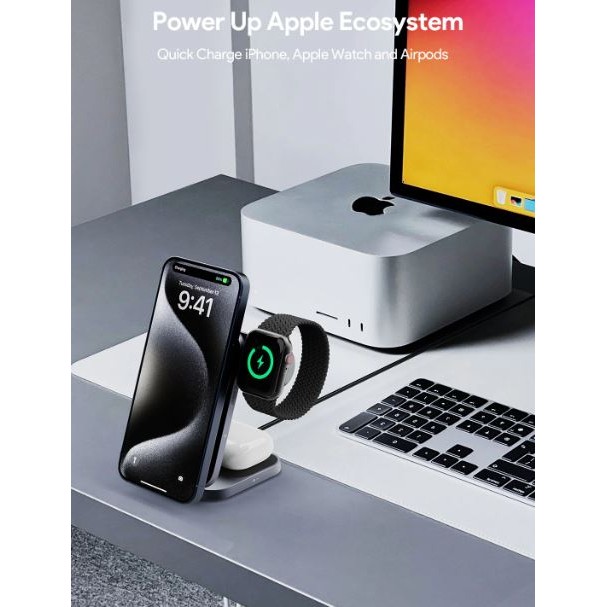 AUKEY LC-MC312 MagFusion Z Qi2 3-in-1 Foldable Wireless Charging Station-3