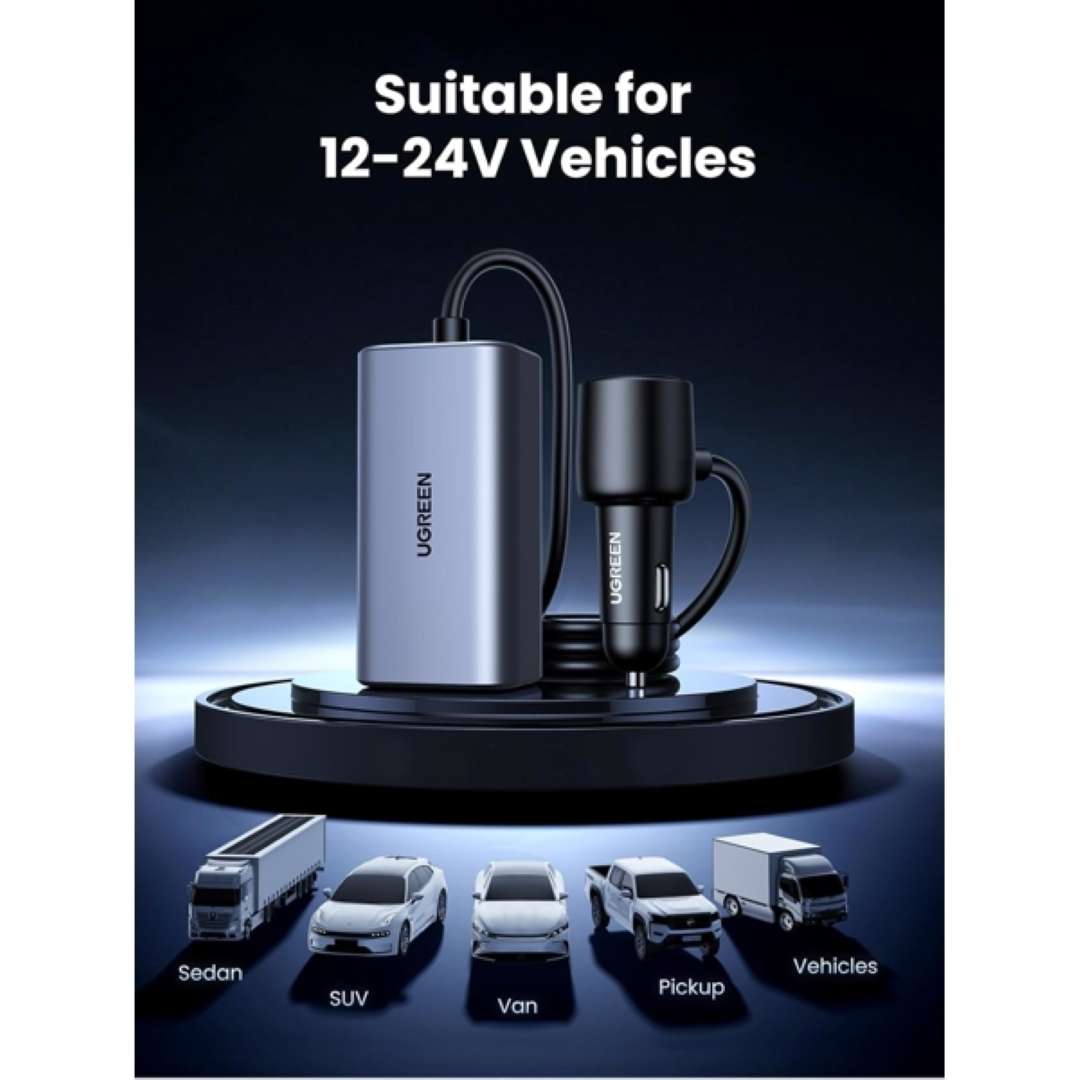 Ugreen 150W car charger with 4 connections-1