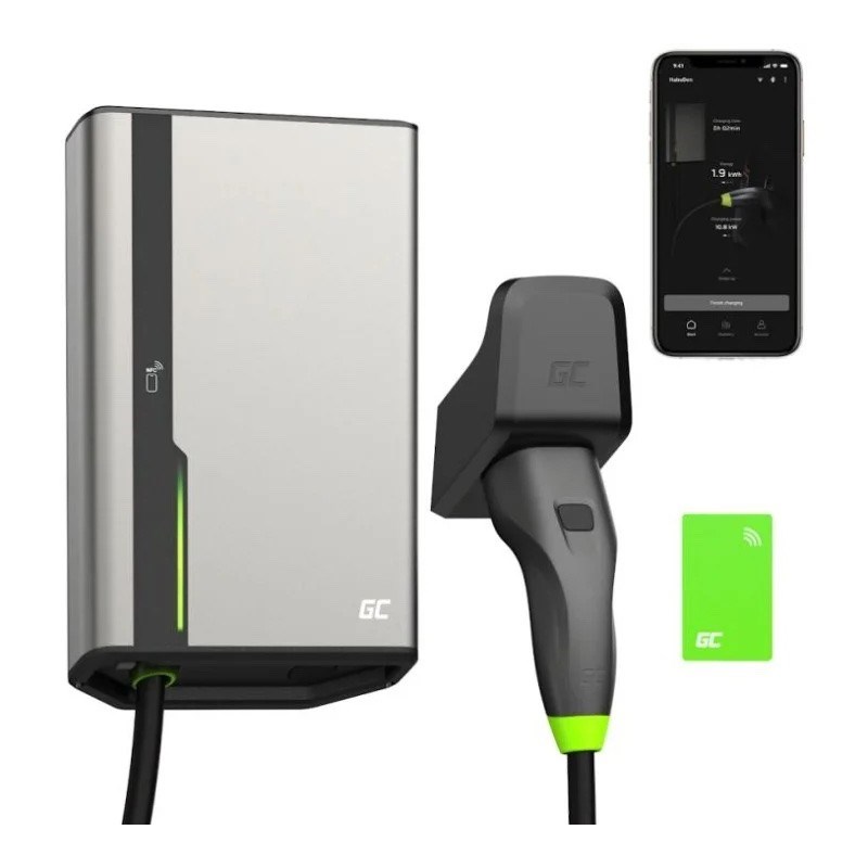 Punjač za električna vozila GREEN CELL Habu (22kW, 32A, kabel 7.5m, Type 2, NFC, WiFi)-0
