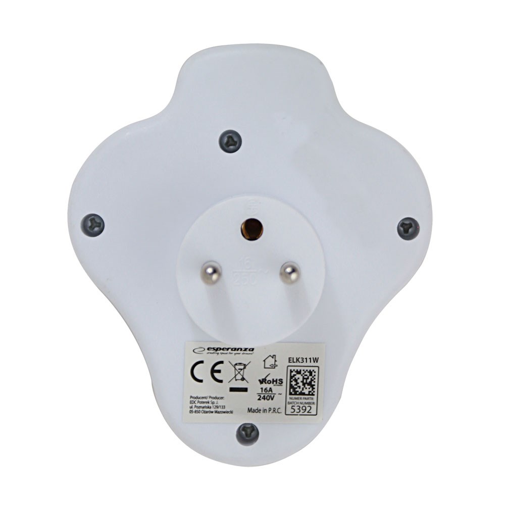 Električni razdjelnik ESPERANZA ELK311W (2 GN., USB-C, USB-A, bijeli)-4