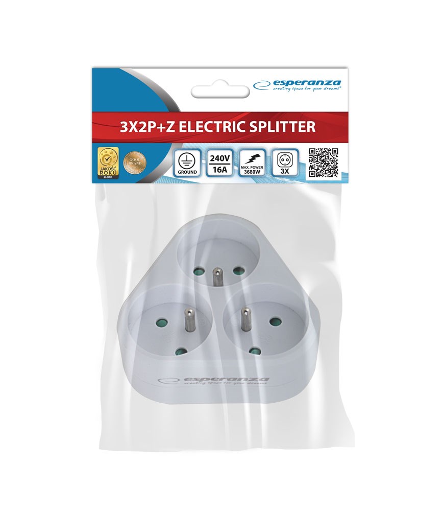 Električni razdjelnik ESPERANZA ELK303W (3 utičnice, bijela)-3