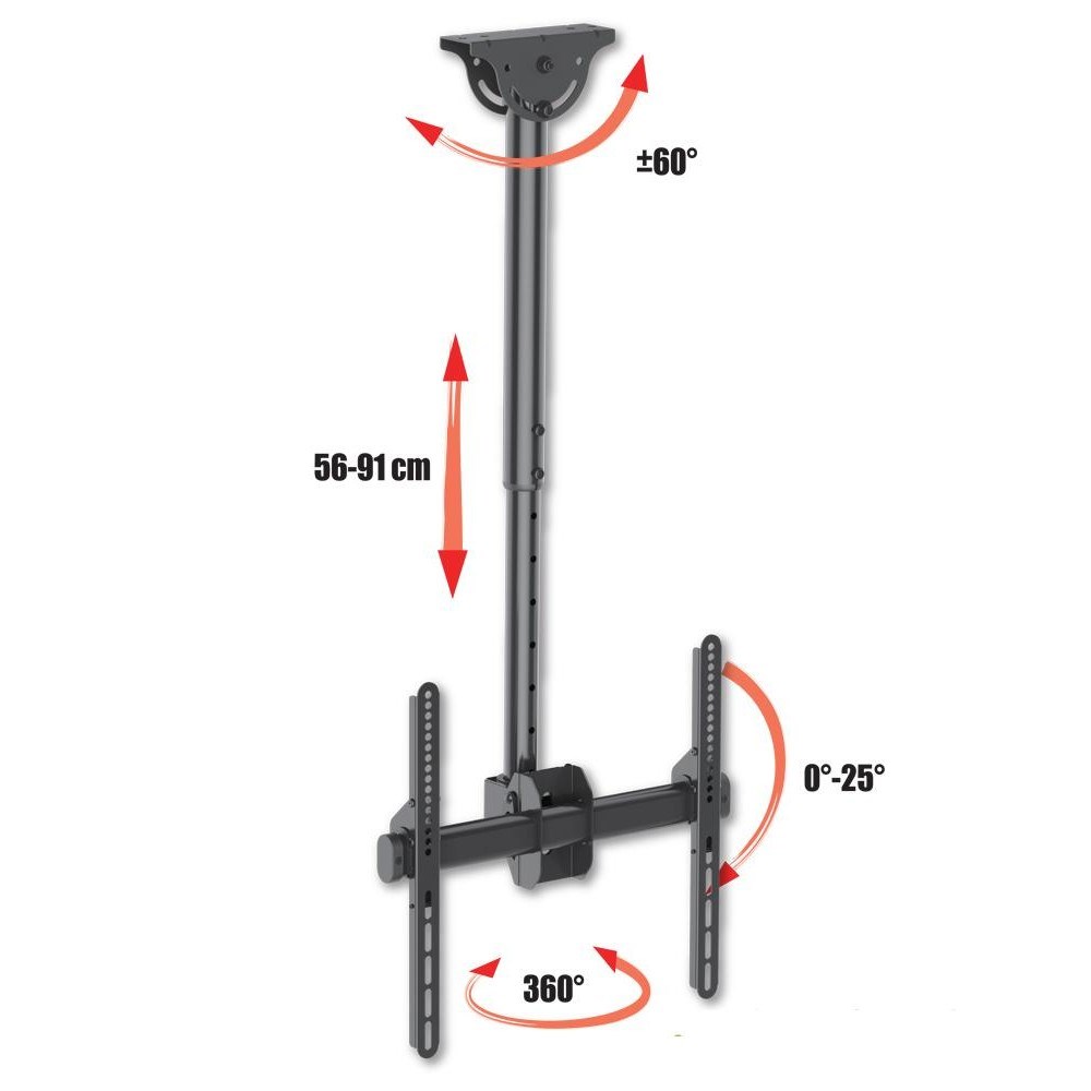 Techly 32-55 Telescopic Ceiling Universal LED TV LCD Support" ICA-CPLB 944S-7