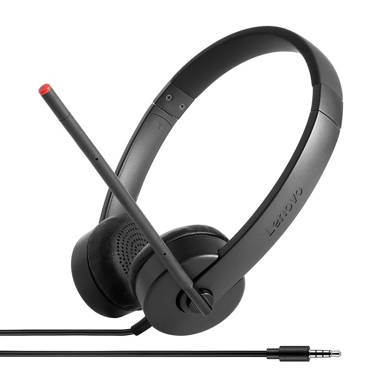 Slušalice LENOVO Wired Head-band Office/Call center (žičane, za uredski/telefonski centar, crna)