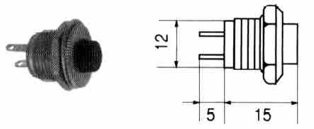 Taster VELLEMAN R1820B/B crni 14,2 mm