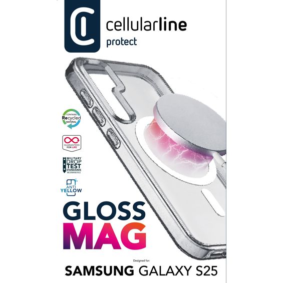 Maska za mobitel CELLULARLINE Gloss Mag, za SAMSUNG Galaxy S25 prozirna-4