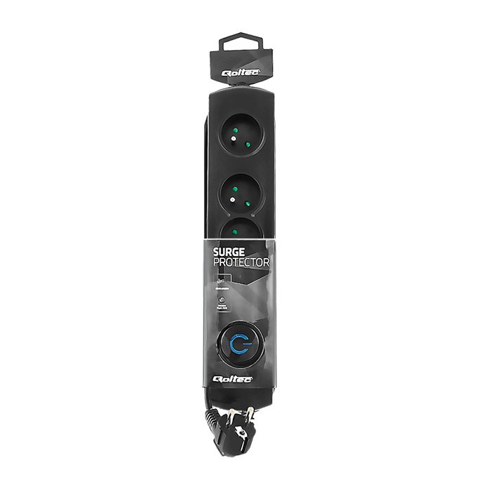 Zaštita od prenapona QOLTEC 50104 4 AC utičnice 230 V 1.5 m crna boja-2